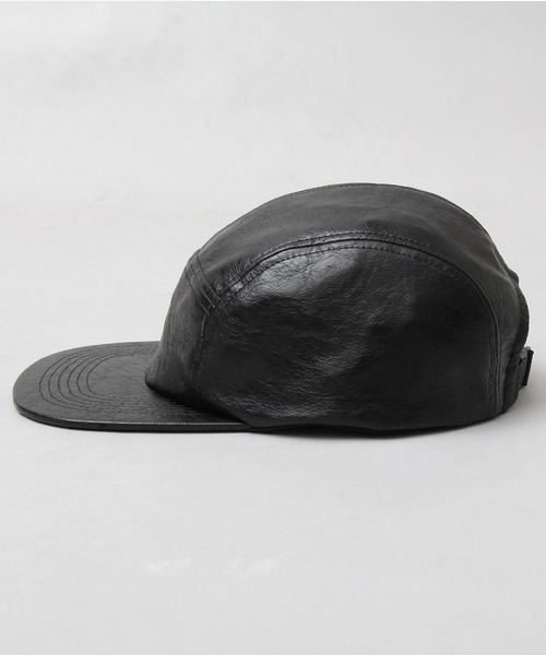 glabella（グラベラ）の「ヴィンテージレザー風 フェイクレザー ジェットキャップ / キャップ（キャップ・メンズ・ブラック・FREE）」の7枚目の写真