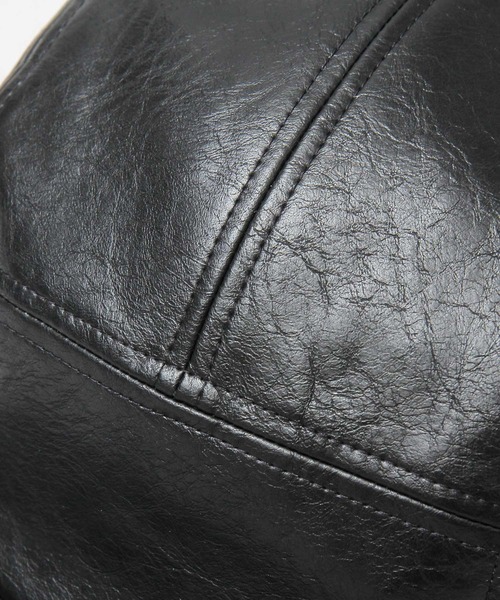 glabella（グラベラ）の「ヴィンテージレザー風 フェイクレザー ジェットキャップ / キャップ（キャップ・メンズ・ブラック・FREE）」の14枚目の写真