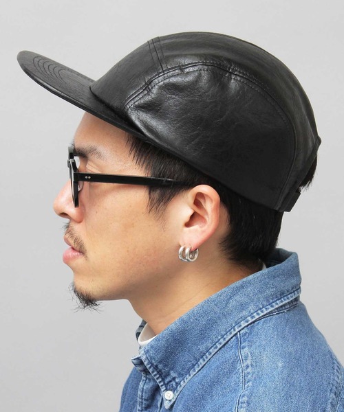 glabella（グラベラ）の「ヴィンテージレザー風 フェイクレザー ジェットキャップ / キャップ（キャップ・メンズ・ブラック・FREE）」の17枚目の写真