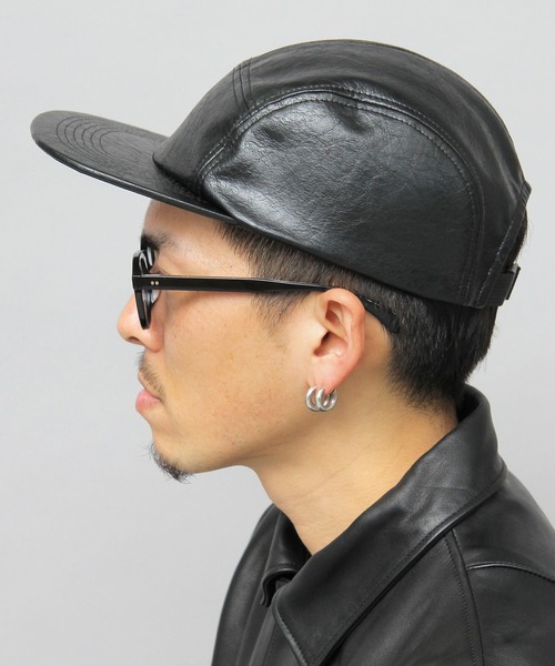 glabella（グラベラ）の「ヴィンテージレザー風 フェイクレザー ジェットキャップ / キャップ（キャップ・メンズ・ブラック・FREE）」の20枚目の写真