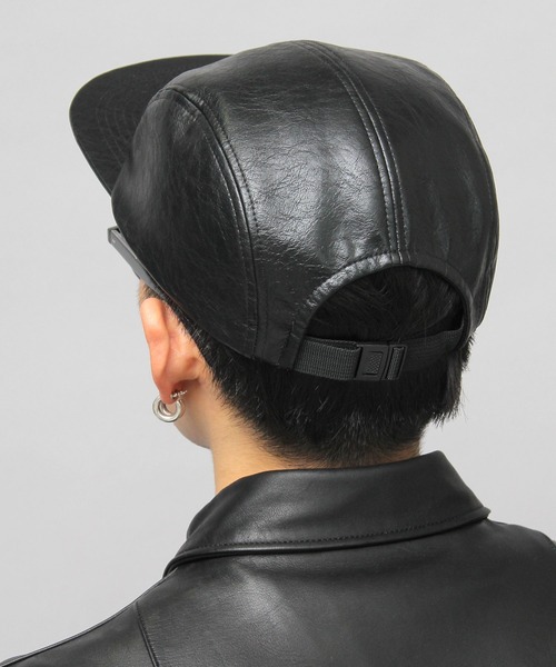 glabella（グラベラ）の「ヴィンテージレザー風 フェイクレザー ジェットキャップ / キャップ（キャップ・メンズ・ブラック・FREE）」の19枚目の写真