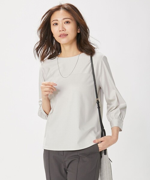 J.PRESS（ジェイプレス）の「コットンリブ カットソー（Tシャツ/カットソー・レディース・ライトグリーン系/ホワイト系/ライトグレー系・T15/T13）」の3枚目の写真