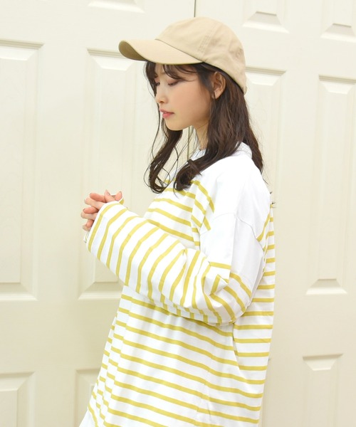 sango(sango)の「天竺パネルボーダールーズロンT(Tシャツ/カットソー・レディース・ネイビー/レッド/イエロー/グリーン・FREE)」の19枚目の写真