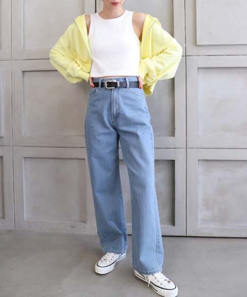 moment+（モーメントプラス）の「綿100％リブ.カップ付きアメスリショートタンク（タンクトップ・レディース・ブラック/ベージュ/オフホワイト/モカ/ナチュラル/ターコイズブルー/オレンジ/クリアグリーン・M）」の14枚目の写真