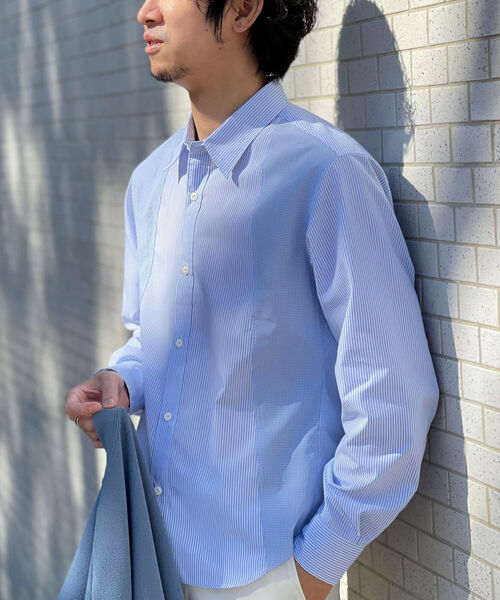 NOLLEY'S goodman（ノーリーズグッドマン）の「ブロード切り替えシャツ(さりげなくオシャレな爽やかシャツ)（シャツ/ブラウス・メンズ・ブルー系その他3/ブルー系その他7・MEDIUM/LARGE/SMALL/X-LARGE）」の2枚目の写真