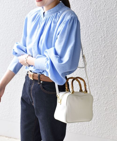 CHRISTIAN VILLA（クリスチャンヴィラ）の「CHRISTIAN VILLA:バンブーハンドルポシェット◆（ショルダーバッグ・レディース・ホワイト/ブラック・ONE SIZE）」の18枚目の写真