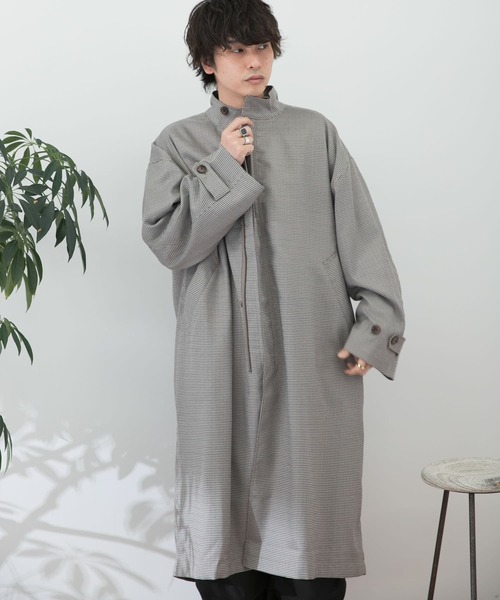 SENSE OF PLACE by URBAN RESEARCH（センスオブプレイスバイアーバンリサーチ）の「チェックスタンドカラーモッズコート（モッズコート・メンズ・ベージュ・MEDIUM/LARGE）」の4枚目の写真