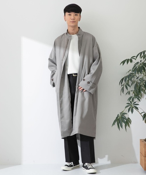 SENSE OF PLACE by URBAN RESEARCH（センスオブプレイスバイアーバンリサーチ）の「チェックスタンドカラーモッズコート（モッズコート・メンズ・ベージュ・MEDIUM/LARGE）」の16枚目の写真