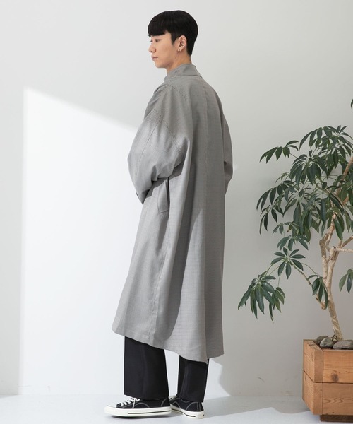 SENSE OF PLACE by URBAN RESEARCH（センスオブプレイスバイアーバンリサーチ）の「チェックスタンドカラーモッズコート（モッズコート・メンズ・ベージュ・MEDIUM/LARGE）」の2枚目の写真