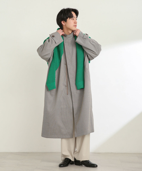 SENSE OF PLACE by URBAN RESEARCH（センスオブプレイスバイアーバンリサーチ）の「チェックスタンドカラーモッズコート（モッズコート・メンズ・ベージュ・MEDIUM/LARGE）」の17枚目の写真