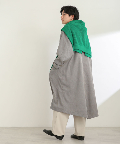 SENSE OF PLACE by URBAN RESEARCH（センスオブプレイスバイアーバンリサーチ）の「チェックスタンドカラーモッズコート（モッズコート・メンズ・ベージュ・MEDIUM/LARGE）」の3枚目の写真