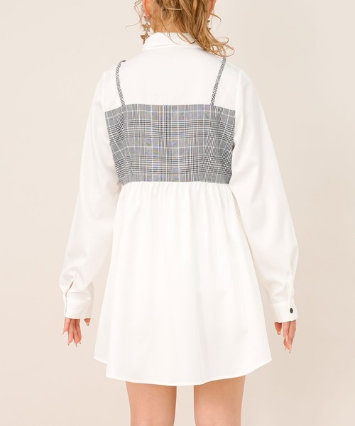 Diable baiser(ディアブルベーゼ)の「ビスチェ風シャツワンピース【M~3L】(ワンピース・レディース・ホワイト・MEDIUM/LARGE/X-LARGE/XX-LARGE)」の12枚目の写真
