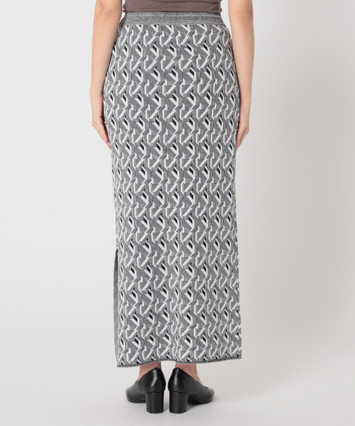 Simplicite(サンプリシテ)の「ダブルジャガード柄ニットスカート(スカート・レディース・ブラック/オレンジ/ブルー・FREE)」の21枚目の写真