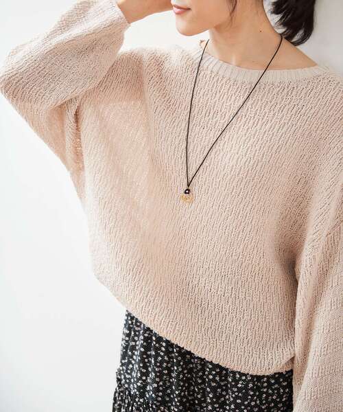 le.coeur blanc(ルクールブラン)の「ストローヤーンスカシアミニット(ニット/セーター・レディース・ベージュ/イエロー・38)」の17枚目の写真