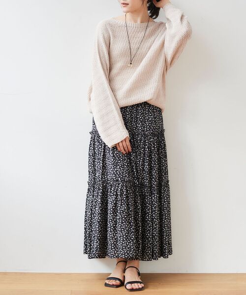 le.coeur blanc(ルクールブラン)の「ストローヤーンスカシアミニット(ニット/セーター・レディース・ベージュ/イエロー・38)」の10枚目の写真