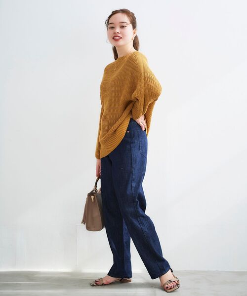 le.coeur blanc(ルクールブラン)の「ストローヤーンスカシアミニット(ニット/セーター・レディース・ベージュ/イエロー・38)」の18枚目の写真