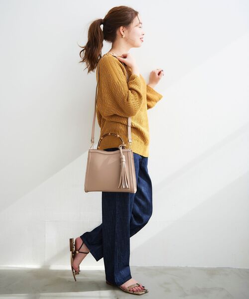 le.coeur blanc(ルクールブラン)の「ストローヤーンスカシアミニット(ニット/セーター・レディース・ベージュ/イエロー・38)」の13枚目の写真