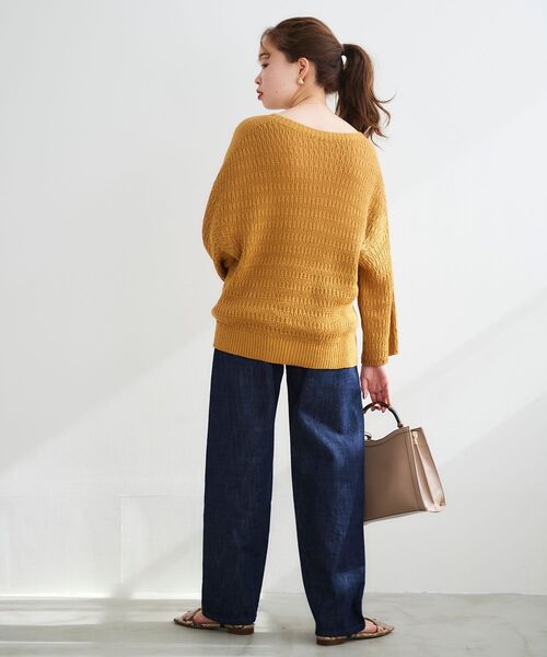 le.coeur blanc(ルクールブラン)の「ストローヤーンスカシアミニット(ニット/セーター・レディース・ベージュ/イエロー・38)」の9枚目の写真