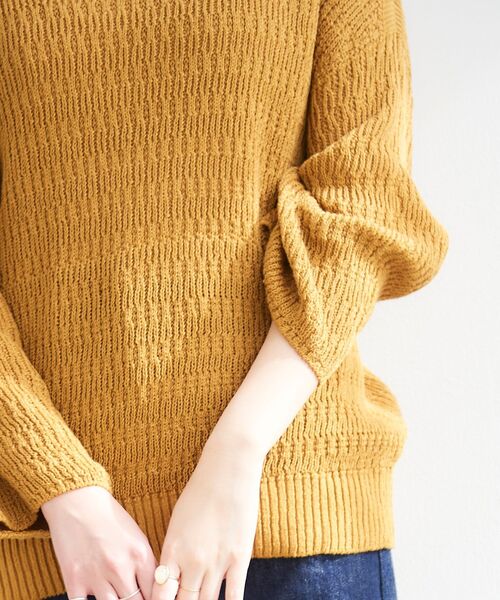 le.coeur blanc(ルクールブラン)の「ストローヤーンスカシアミニット(ニット/セーター・レディース・ベージュ/イエロー・38)」の21枚目の写真