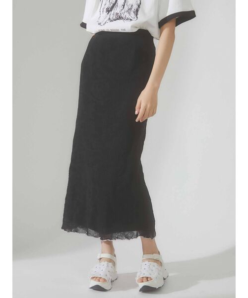 merry jenny（メリージェニー）の「シアーニットラメメロウスカート（スカート・レディース・ブラック/アイボリー・FREE）」の21枚目の写真