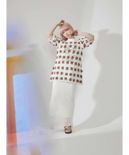 merry jenny（メリージェニー）の「シアーニットラメメロウスカート（スカート・レディース・ブラック/アイボリー・FREE）」の16枚目の写真