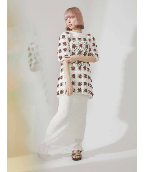 merry jenny（メリージェニー）の「シアーニットラメメロウスカート（スカート・レディース・ブラック/アイボリー・FREE）」の22枚目の写真