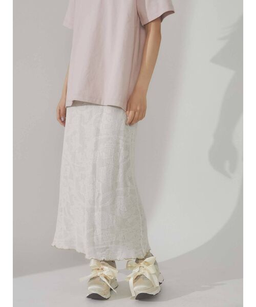 merry jenny（メリージェニー）の「シアーニットラメメロウスカート（スカート・レディース・ブラック/アイボリー・FREE）」の13枚目の写真