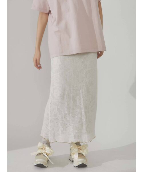 merry jenny（メリージェニー）の「シアーニットラメメロウスカート（スカート・レディース・ブラック/アイボリー・FREE）」の10枚目の写真