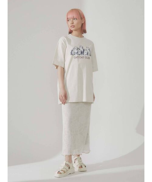 merry jenny（メリージェニー）の「シアーニットラメメロウスカート（スカート・レディース・ブラック/アイボリー・FREE）」の11枚目の写真