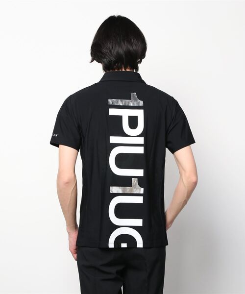1PIU1UGUALE3  RELAX （ウノピゥウノウグァーレトレ リラックス）の「1PIU1UGUALE3 RELAX(ウノピゥウノウグァーレトレ)スーパーストレッチバックロゴ半袖ポロシャツ（ポロシャツ・メンズ・ネイビー/ホワイト/ブラック・L/XXL/S/XL/M）」の19枚目の写真