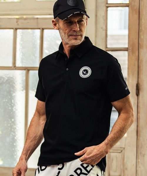 1PIU1UGUALE3  RELAX （ウノピゥウノウグァーレトレ リラックス）の「1PIU1UGUALE3 RELAX(ウノピゥウノウグァーレトレ)スーパーストレッチバックロゴ半袖ポロシャツ（ポロシャツ・メンズ・ネイビー/ホワイト/ブラック・L/XXL/S/XL/M）」の2枚目の写真