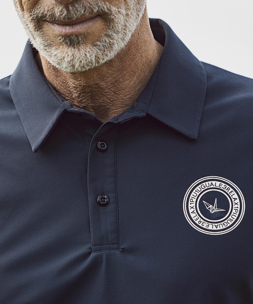 1PIU1UGUALE3  RELAX （ウノピゥウノウグァーレトレ リラックス）の「1PIU1UGUALE3 RELAX(ウノピゥウノウグァーレトレ)スーパーストレッチバックロゴ半袖ポロシャツ（ポロシャツ・メンズ・ネイビー/ホワイト/ブラック・L/XXL/S/XL/M）」の17枚目の写真