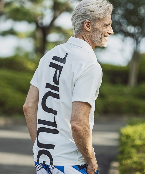 1PIU1UGUALE3  RELAX （ウノピゥウノウグァーレトレ リラックス）の「1PIU1UGUALE3 RELAX(ウノピゥウノウグァーレトレ)スーパーストレッチバックロゴ半袖ポロシャツ（ポロシャツ・メンズ・ネイビー/ホワイト/ブラック・L/XXL/S/XL/M）」の4枚目の写真