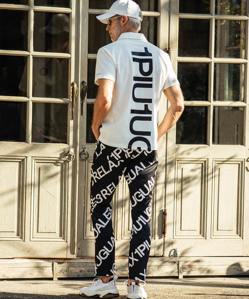 1PIU1UGUALE3  RELAX （ウノピゥウノウグァーレトレ リラックス）の「1PIU1UGUALE3 RELAX(ウノピゥウノウグァーレトレ)スーパーストレッチバックロゴ半袖ポロシャツ（ポロシャツ・メンズ・ネイビー/ホワイト/ブラック・L/XXL/S/XL/M）」の12枚目の写真