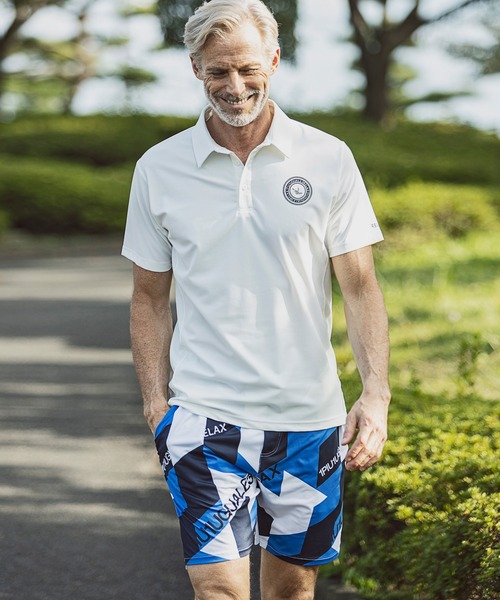 1PIU1UGUALE3  RELAX （ウノピゥウノウグァーレトレ リラックス）の「1PIU1UGUALE3 RELAX(ウノピゥウノウグァーレトレ)スーパーストレッチバックロゴ半袖ポロシャツ（ポロシャツ・メンズ・ネイビー/ホワイト/ブラック・L/XXL/S/XL/M）」の15枚目の写真