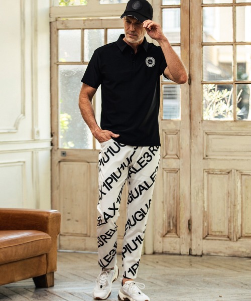 1PIU1UGUALE3  RELAX （ウノピゥウノウグァーレトレ リラックス）の「1PIU1UGUALE3 RELAX(ウノピゥウノウグァーレトレ)スーパーストレッチバックロゴ半袖ポロシャツ（ポロシャツ・メンズ・ネイビー/ホワイト/ブラック・L/XXL/S/XL/M）」の5枚目の写真