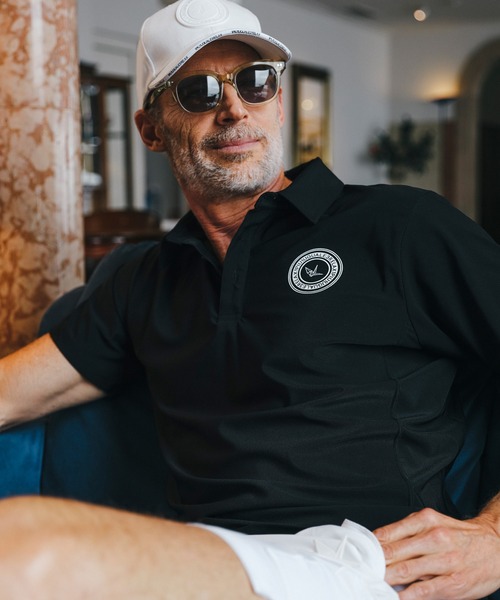 1PIU1UGUALE3  RELAX （ウノピゥウノウグァーレトレ リラックス）の「1PIU1UGUALE3 RELAX(ウノピゥウノウグァーレトレ)スーパーストレッチバックロゴ半袖ポロシャツ（ポロシャツ・メンズ・ネイビー/ホワイト/ブラック・L/XXL/S/XL/M）」の10枚目の写真