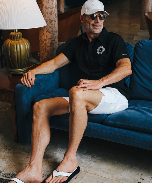 1PIU1UGUALE3  RELAX （ウノピゥウノウグァーレトレ リラックス）の「1PIU1UGUALE3 RELAX(ウノピゥウノウグァーレトレ)スーパーストレッチバックロゴ半袖ポロシャツ（ポロシャツ・メンズ・ネイビー/ホワイト/ブラック・L/XXL/S/XL/M）」の16枚目の写真