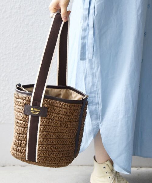 folna(フォルナ)の「【SHIPS any別注】Folna: ペーパー ワンハンドル バッグ◇(トートバッグ・レディース・ブラウン/ベージュ・ONE SIZE)」の2枚目の写真