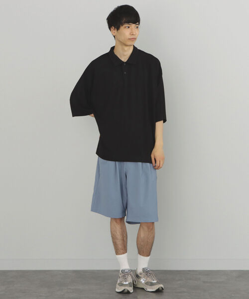 BEAMS HEART(ビームスハート)の「BEAMS HEART / ドレープ ビッグ ポロシャツ(ポロシャツ・メンズ・ブラック/ダークグリーン・SMALL/MEDIUM/LARGE)」の3枚目の写真