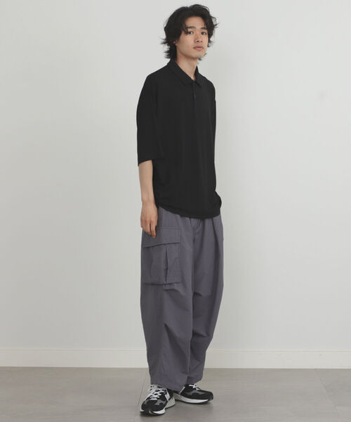 BEAMS HEART(ビームスハート)の「BEAMS HEART / ドレープ ビッグ ポロシャツ(ポロシャツ・メンズ・ブラック/ダークグリーン・SMALL/MEDIUM/LARGE)」の6枚目の写真