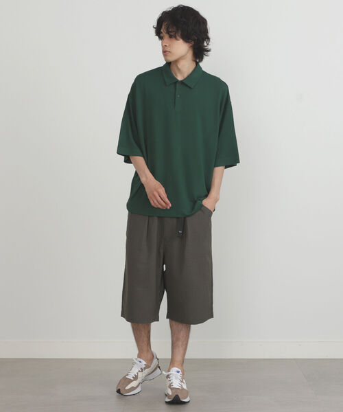 BEAMS HEART(ビームスハート)の「BEAMS HEART / ドレープ ビッグ ポロシャツ(ポロシャツ・メンズ・ブラック/ダークグリーン・SMALL/MEDIUM/LARGE)」の12枚目の写真