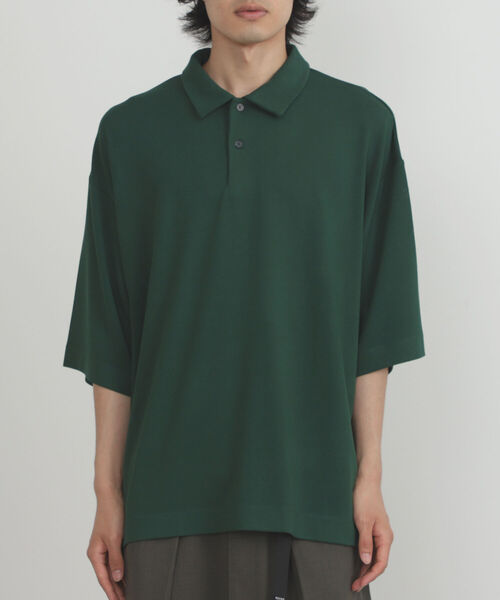 BEAMS HEART(ビームスハート)の「BEAMS HEART / ドレープ ビッグ ポロシャツ(ポロシャツ・メンズ・ブラック/ダークグリーン・SMALL/MEDIUM/LARGE)」の16枚目の写真
