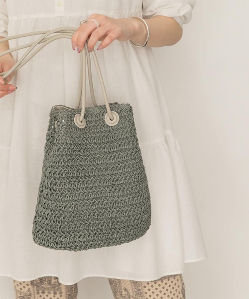 RODE SKO（ロデスコ）の「ペーパーキンチャクバッグ（ショルダーバッグ・レディース・グレー/ブルー/ナチュラル・ONE）」の3枚目の写真