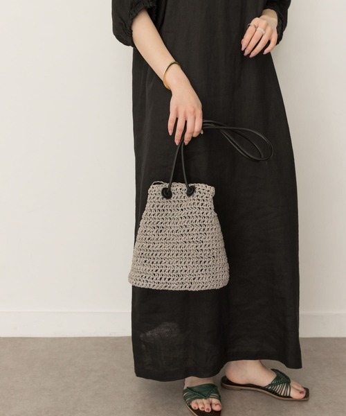 RODE SKO（ロデスコ）の「ペーパーキンチャクバッグ（ショルダーバッグ・レディース・グレー/ブルー/ナチュラル・ONE）」の21枚目の写真