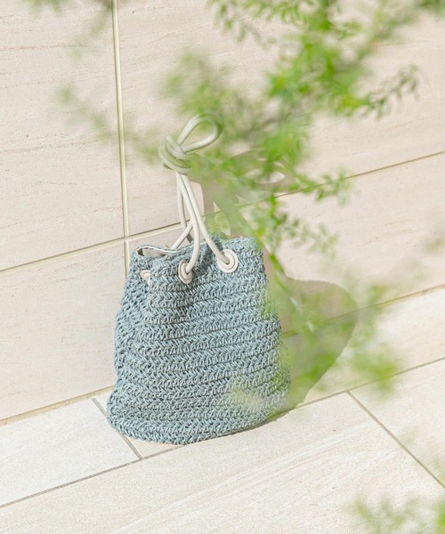 RODE SKO（ロデスコ）の「ペーパーキンチャクバッグ（ショルダーバッグ・レディース・グレー/ブルー/ナチュラル・ONE）」の11枚目の写真