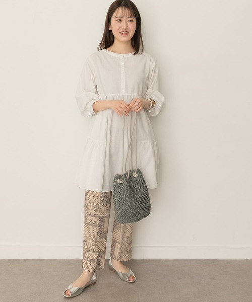 RODE SKO（ロデスコ）の「ペーパーキンチャクバッグ（ショルダーバッグ・レディース・グレー/ブルー/ナチュラル・ONE）」の12枚目の写真