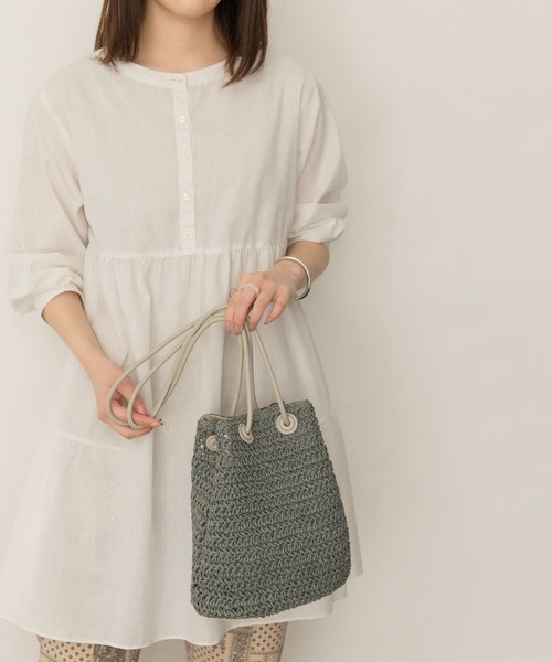 RODE SKO（ロデスコ）の「ペーパーキンチャクバッグ（ショルダーバッグ・レディース・グレー/ブルー/ナチュラル・ONE）」の18枚目の写真