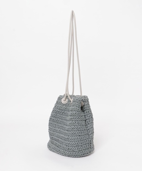 RODE SKO（ロデスコ）の「ペーパーキンチャクバッグ（ショルダーバッグ・レディース・グレー/ブルー/ナチュラル・ONE）」の4枚目の写真