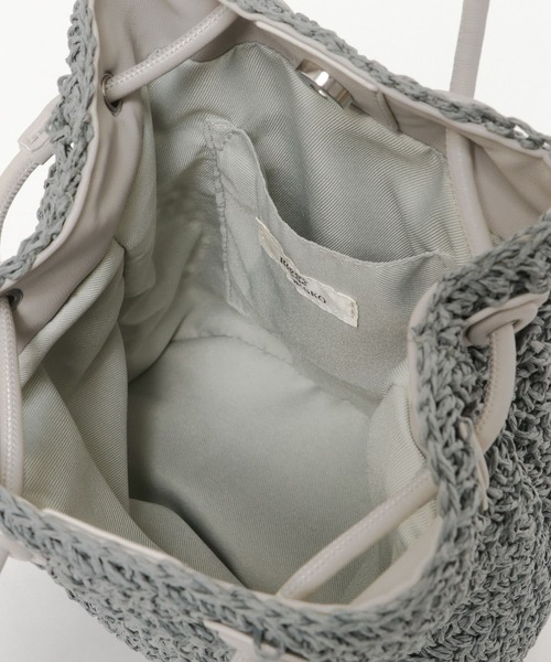 RODE SKO（ロデスコ）の「ペーパーキンチャクバッグ（ショルダーバッグ・レディース・グレー/ブルー/ナチュラル・ONE）」の6枚目の写真